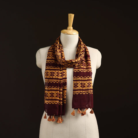 Mul cotton kutch hand batik stole with tassels 16