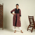  Maroon Block Print Mul Cotton A-Line Bagh Kurta for Women