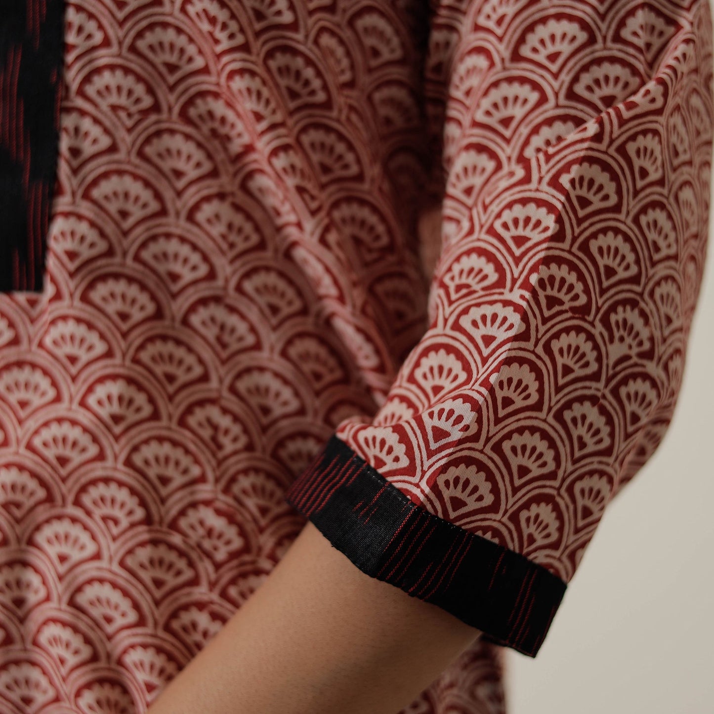 Buy Block Print Mul Cotton Straight Bagh Kurta Online