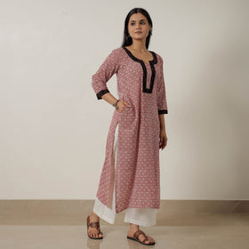 Buy Block Print Mul Cotton Straight Bagh Kurta Online