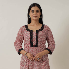 Buy Block Print Mul Cotton Straight Bagh Kurta Online