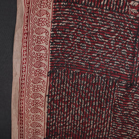  Maroon Mulberry Silk Bagh Print Fabric