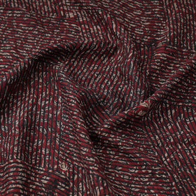  Maroon Mulberry Silk Bagh Print Fabric