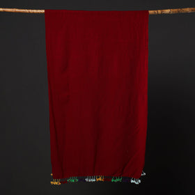 Maroon - Multi Fuman Pure Woollen Stole from Kutch 07