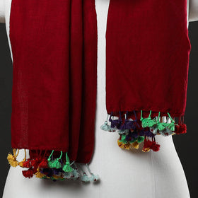 Maroon - Multi Fuman Pure Woollen Stole from Kutch 07