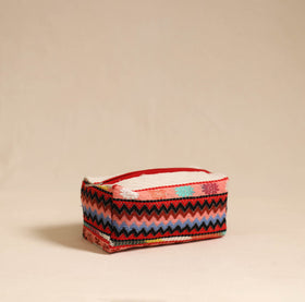  Multicolor Jacquard Weave Cotton Toiletry Pouch 