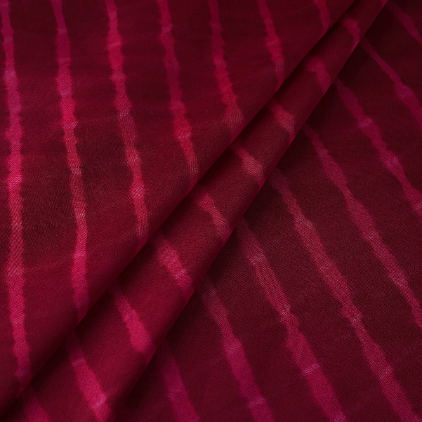 Maroon Leheriya Tie-Dye Chanderi Silk Fabric