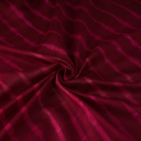 Maroon Leheriya Tie-Dye Chanderi Silk Fabric