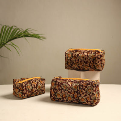  Maroon Multipurpose Handmade Toiletry Bags (Set of 3)