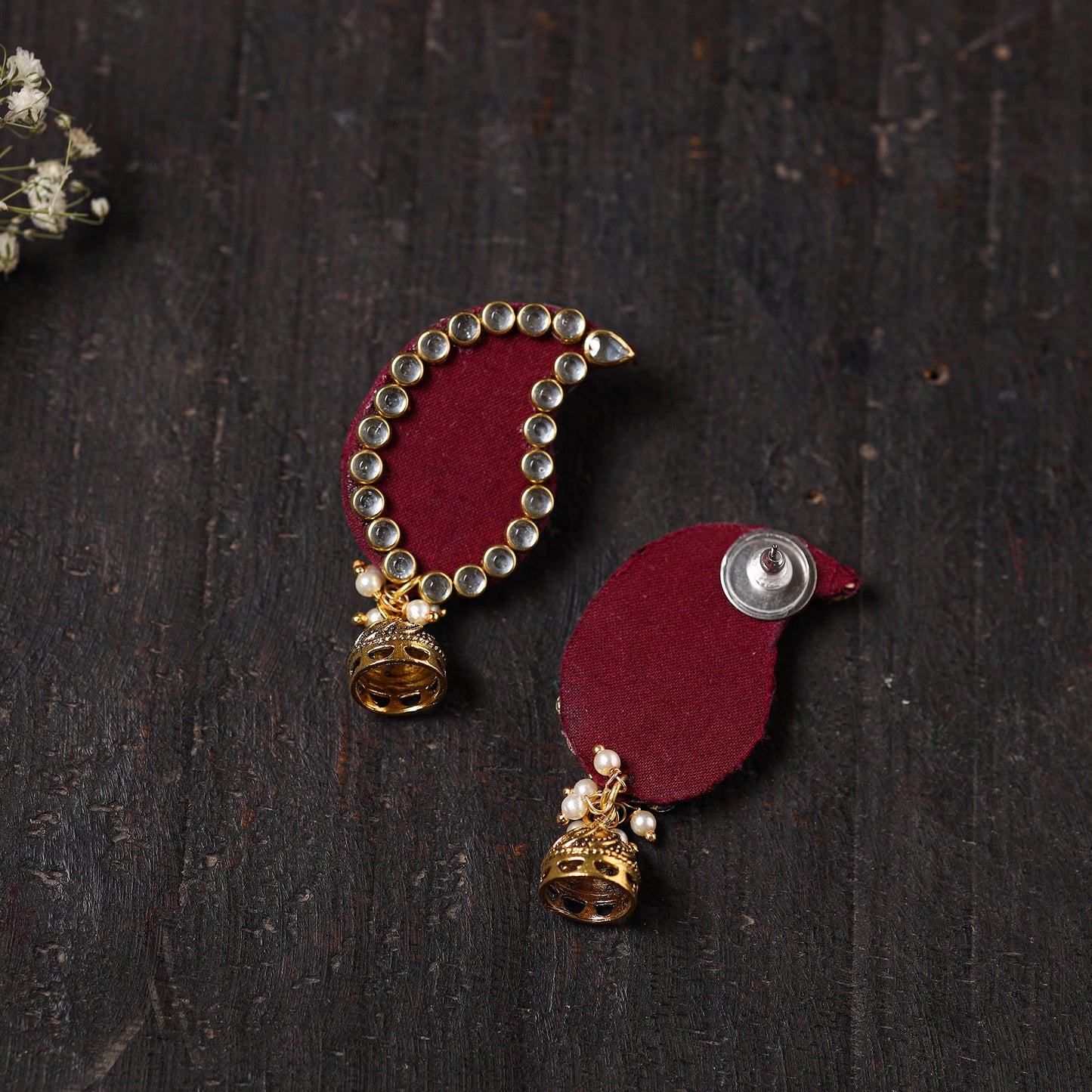 Buy Naira Stone Work Fabart Earrings