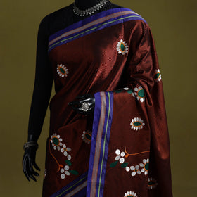 Nath work silk cotton khun saree 15 - handcrafted