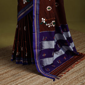 Nath work silk cotton khun saree 15 - handcrafted
