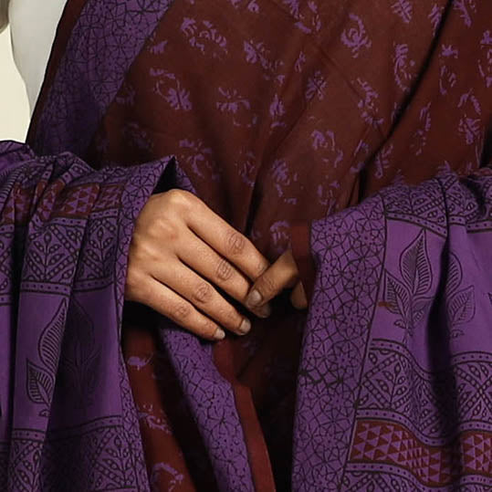 Buy Maroon Natural Dye Mul Cotton Bagh Print Dupatta