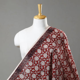 Red - Natural Dyed Bagh Print Mul Cotton Fabric 10