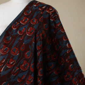 Maroon - natural dyed bagru dabu fabric 34 - handcrafted