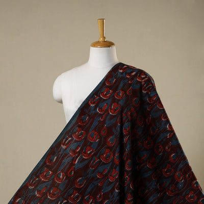 Maroon - natural dyed bagru dabu fabric 34 - handcrafted