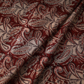 Maroon Natural Dyed Block Print Cotton Kalamkari Fabric