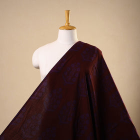 Maroon - natural dyed cotton bagh fabric 02 - handcrafted