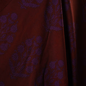 Maroon - natural dyed cotton bagh fabric 02 - handcrafted