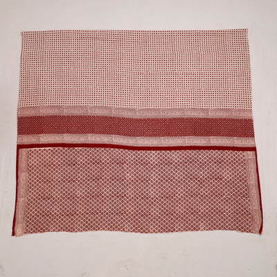  Maroon Natural Dyed Cotton Bagh Print Kurta Material