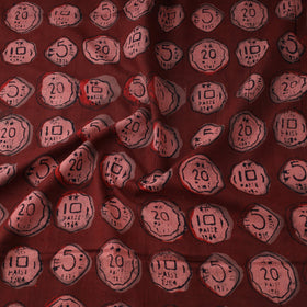Maroon - natural dyed cotton bindaas fabric - sikka