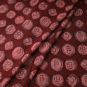 Maroon - natural dyed cotton bindaas fabric - sikka