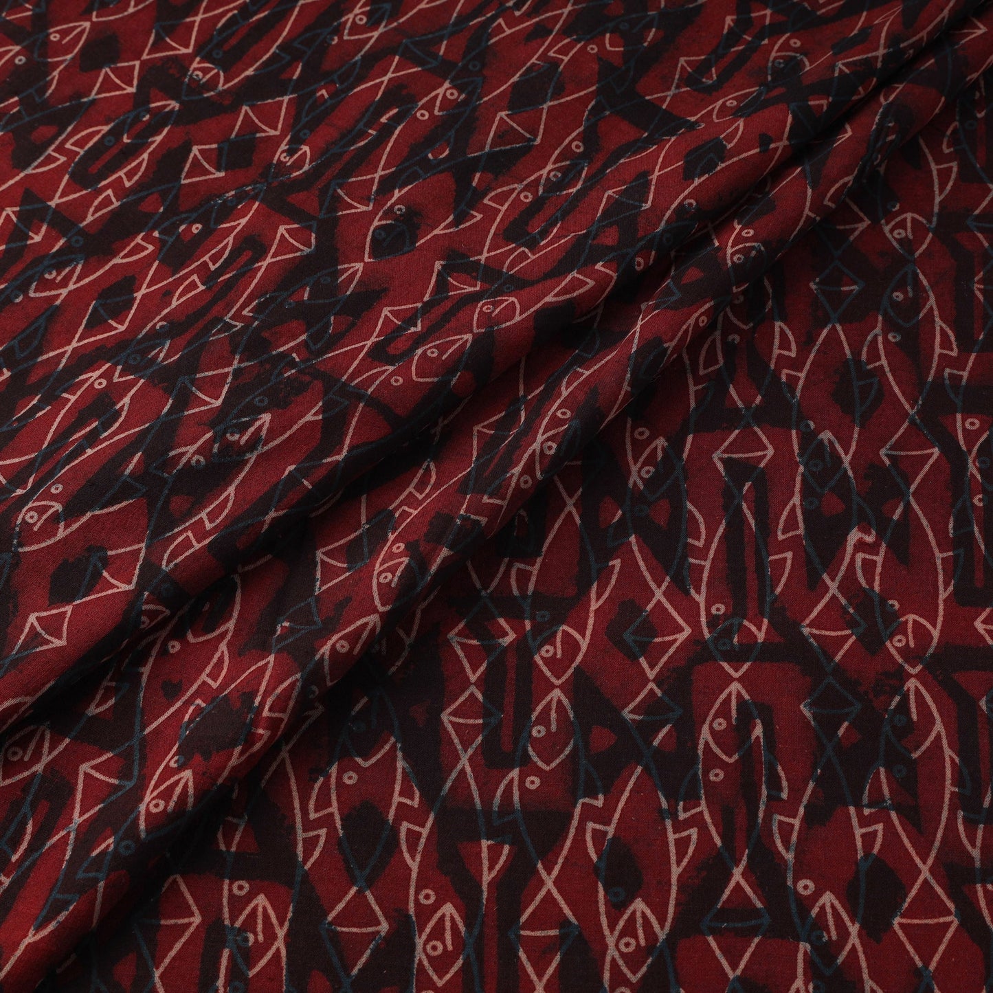 Natural dyed cotton bindaas hand fabric 05 - handcrafted
