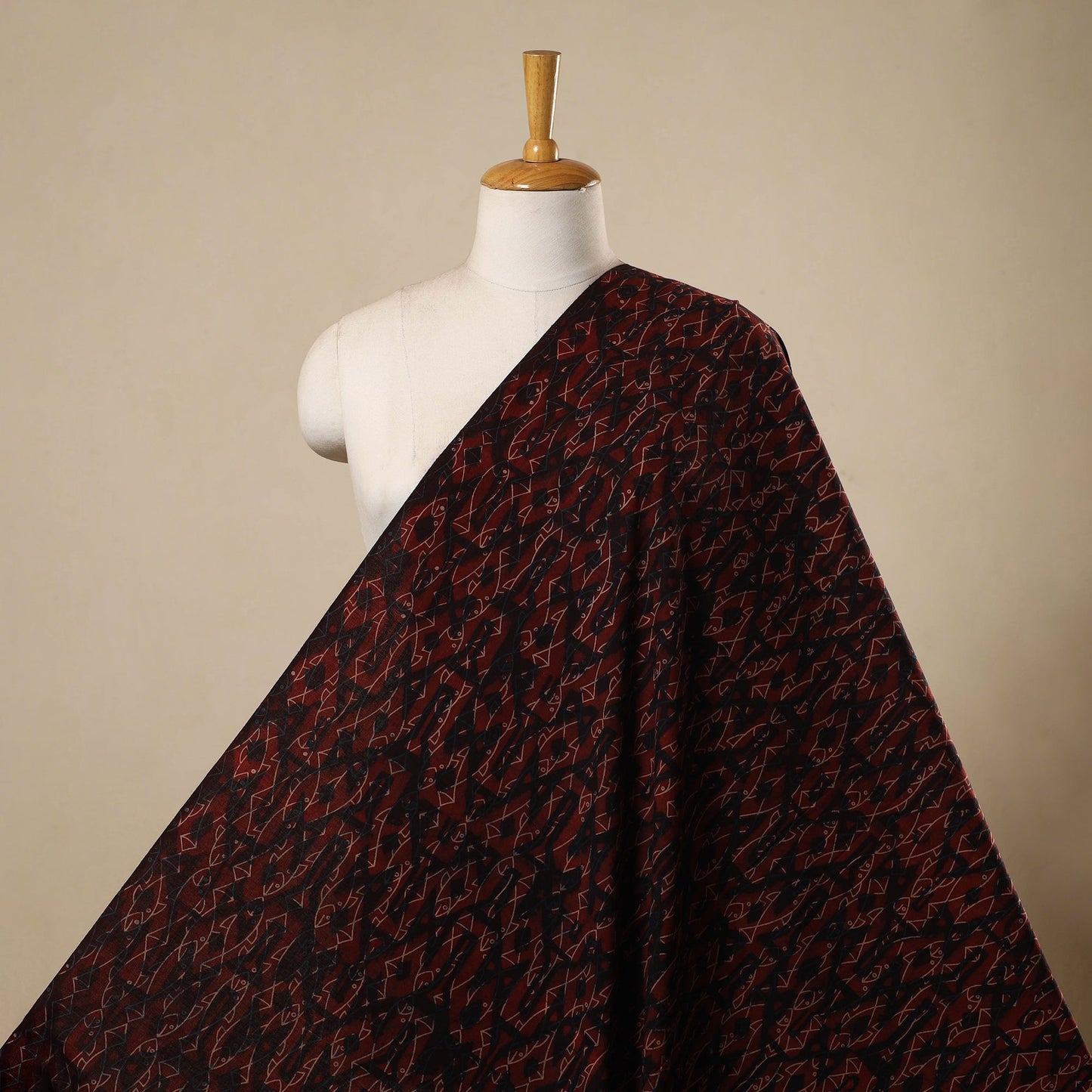 Natural dyed cotton bindaas hand fabric 05 - handcrafted