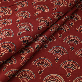 Maroon Natural Dyed Block Print Cotton Ajrakh Fabric
