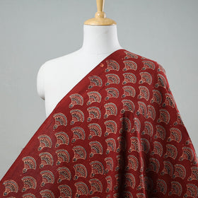 Maroon Natural Dyed Block Print Cotton Ajrakh Fabric