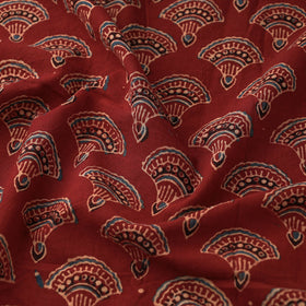 Maroon Natural Dyed Block Print Cotton Ajrakh Fabric