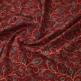Maroon Natural Dyed Block Print Cotton Ajrakh Fabric