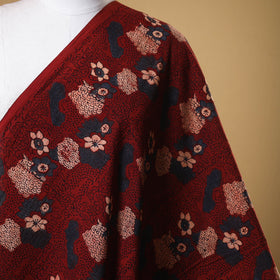 Maroon - natural dyed cotton fabric 85 - handcrafted