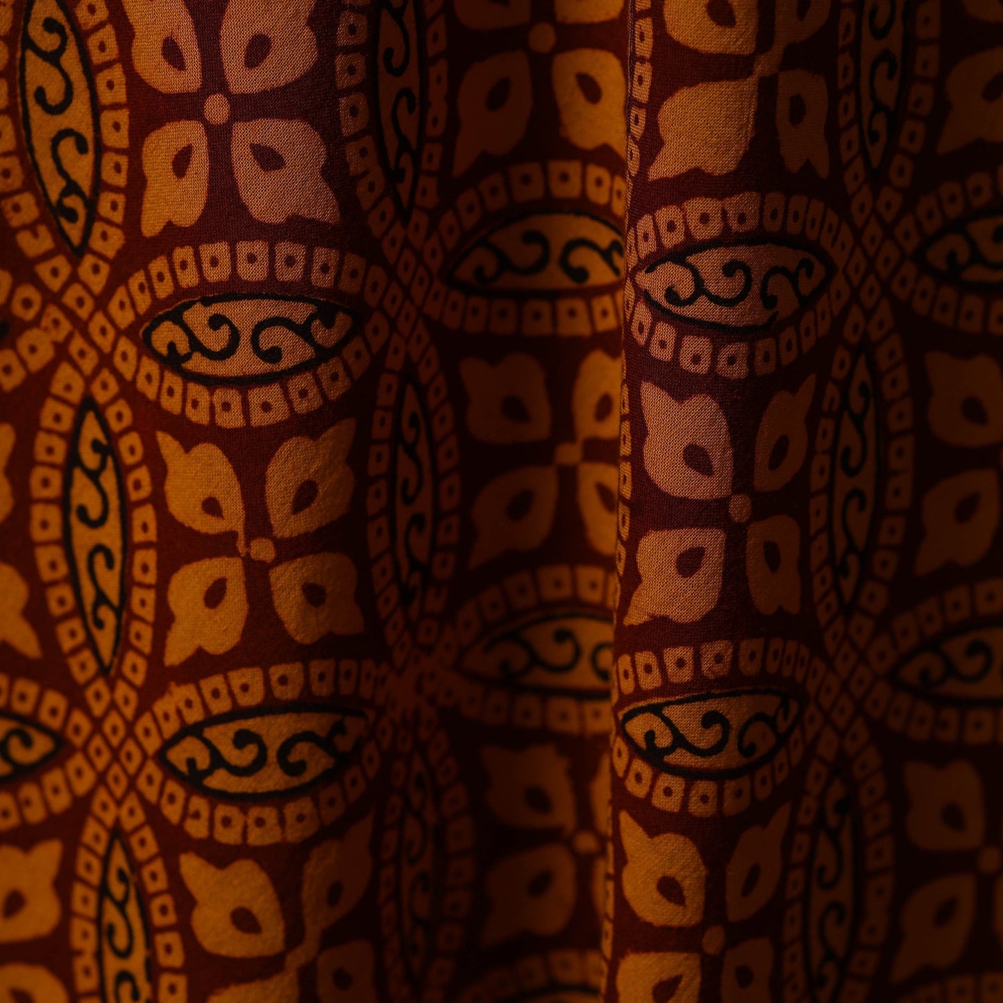 Natural dyed cotton hand bagh fabric 18 - handcrafted