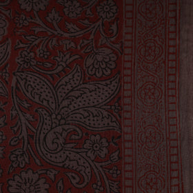 Brown - natural dyed cotton hand bagh fabric 04