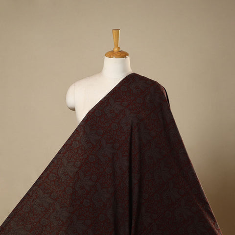 Brown - natural dyed cotton hand bagh fabric 04