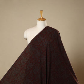 Brown - natural dyed cotton hand bagh fabric 04