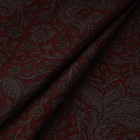 Brown - natural dyed cotton hand bagh fabric 04