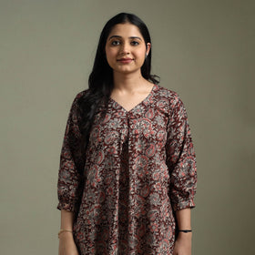 Natural dyed cotton hand block print kalamkari dress 09