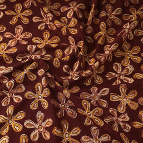  Maroon Natural Dyed Block Print Cotton Kalamkari Fabric