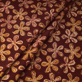 Maroon Natural Dyed Block Print Cotton Kalamkari Fabric
