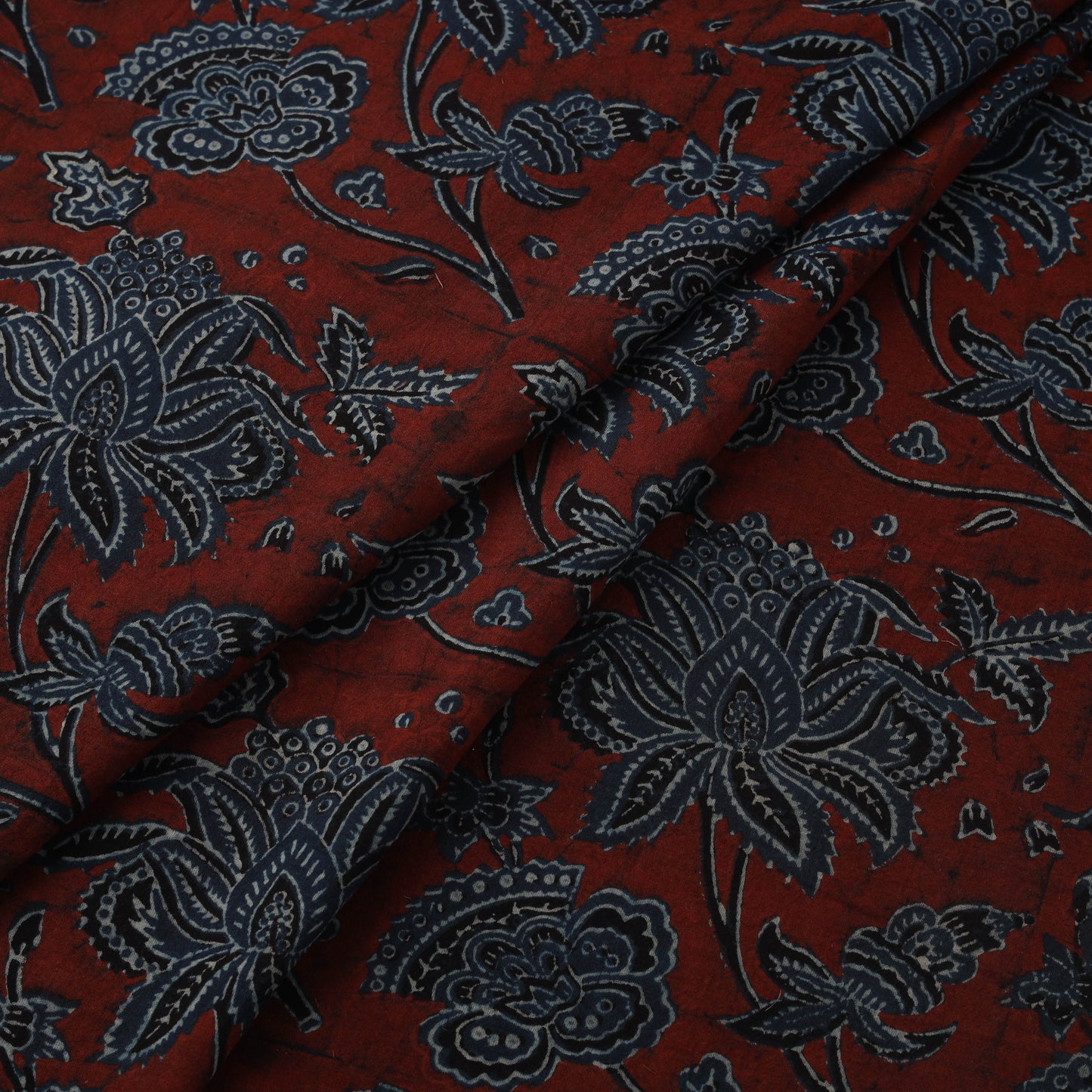 Natural dyed cotton kutch hand block ajrakh print fabric 09
