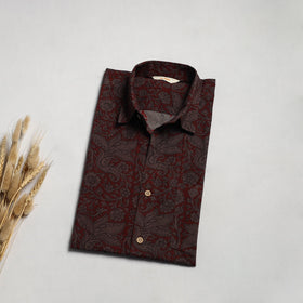 Natural dyed cotton men half sleeve hand bagh shirt 13