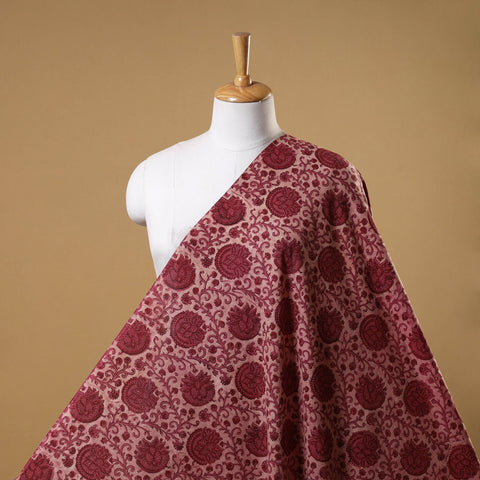 Maroon - natural dyed cotton vanaspati bagru fabric 17