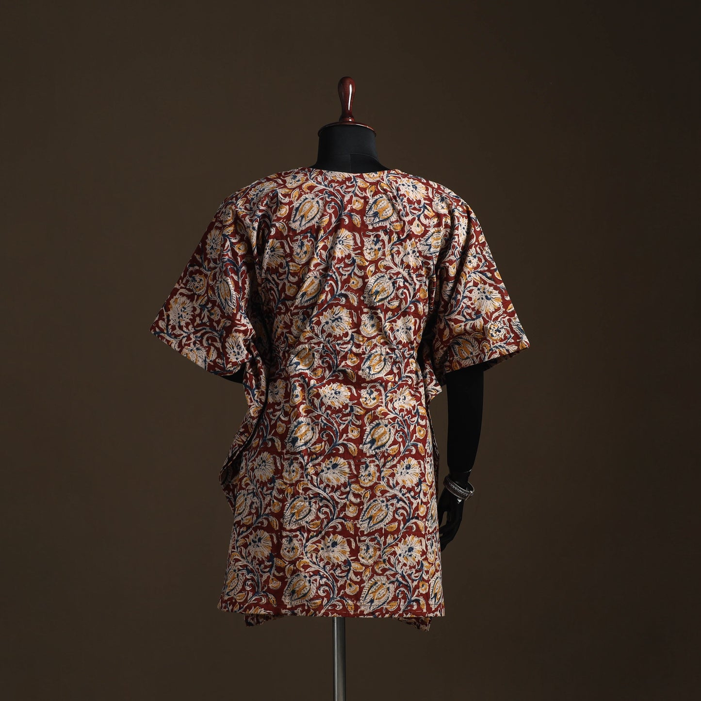 Natural dyed hand block kalamkari print cotton kaftan