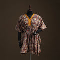 Natural dyed hand block kalamkari print cotton kaftan
