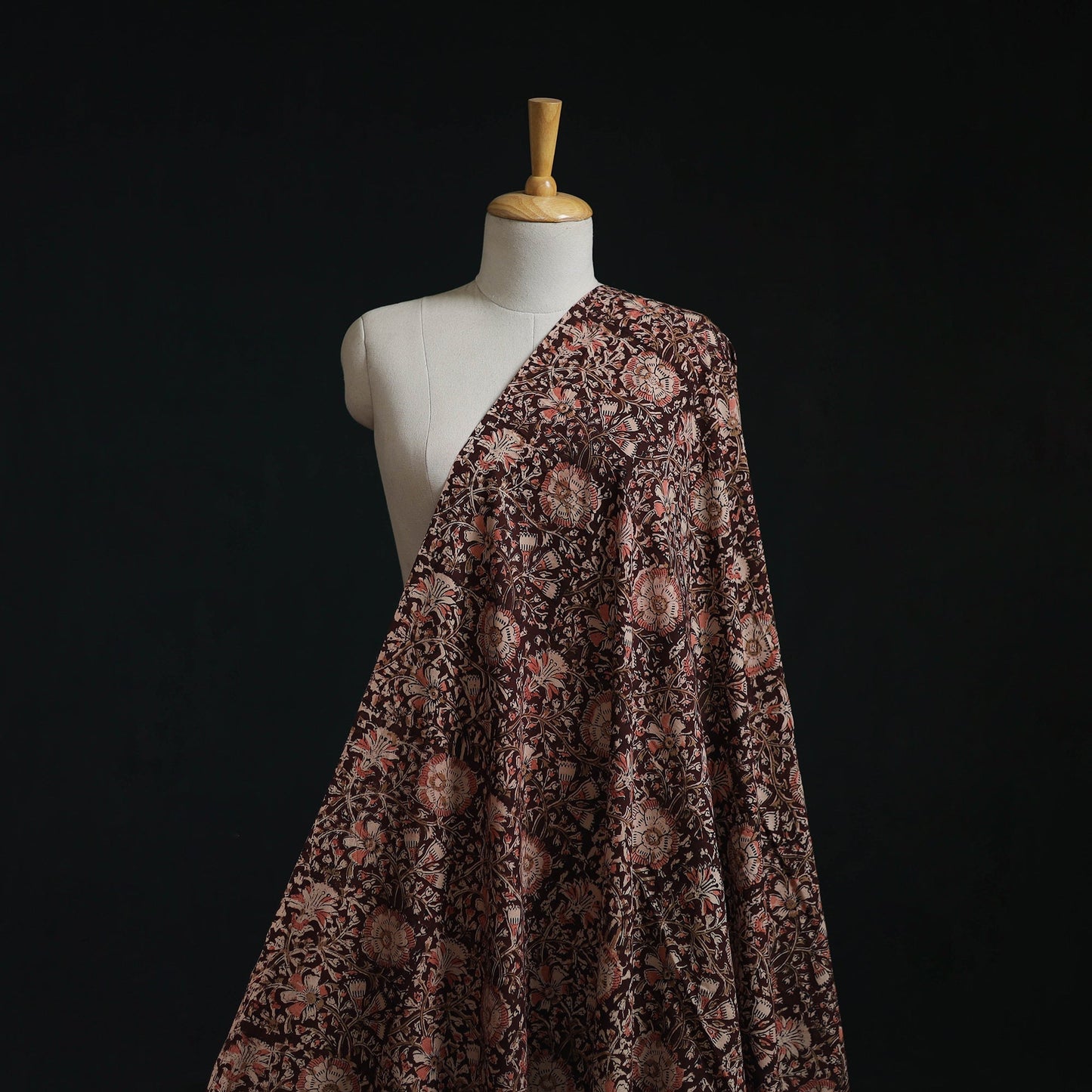 Natural dyed hand block print cotton kalamkari fabric 07