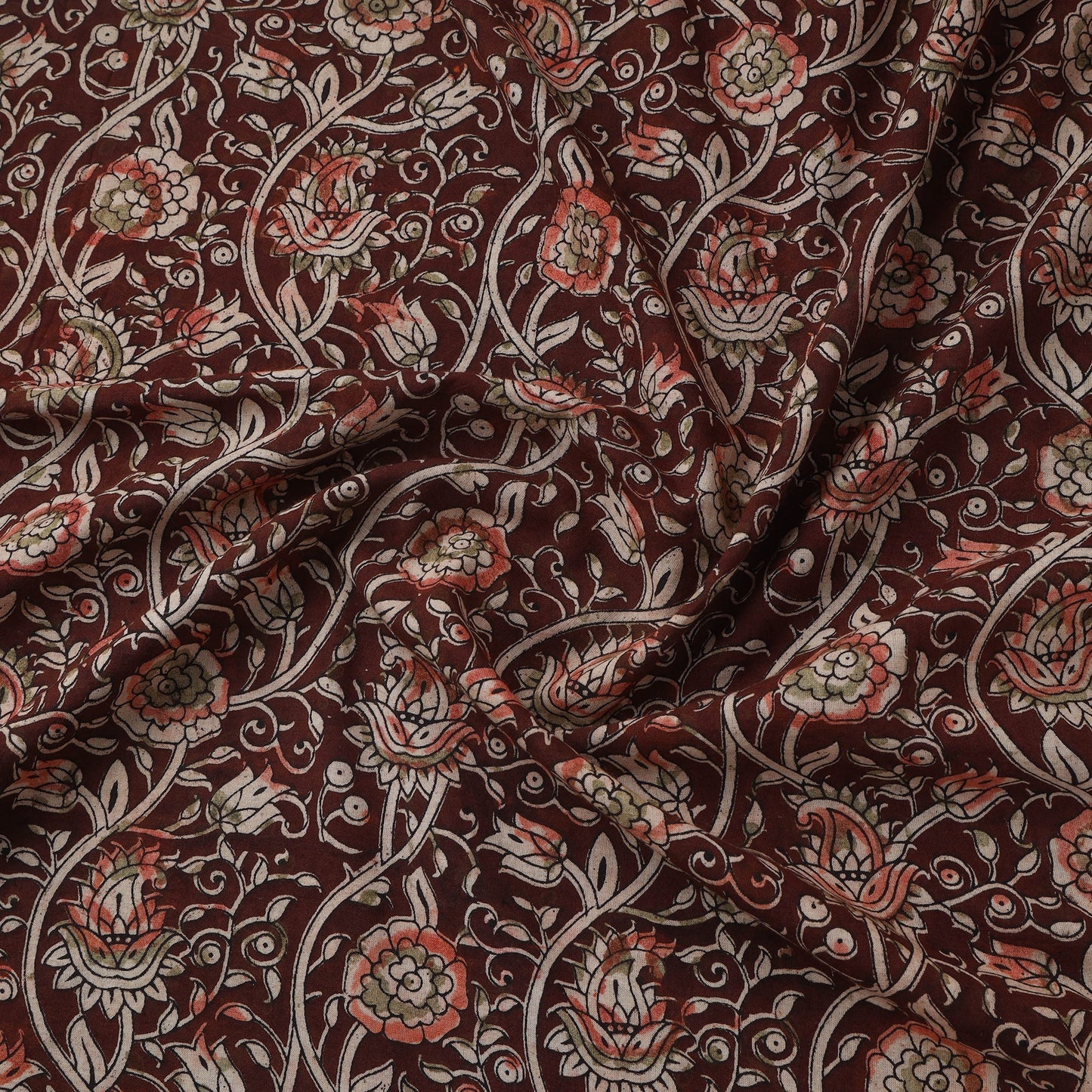 Natural dyed hand block print cotton kalamkari fabric 13