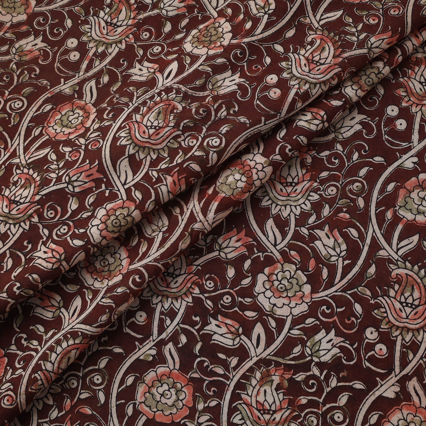 Natural dyed hand block print cotton kalamkari fabric 13