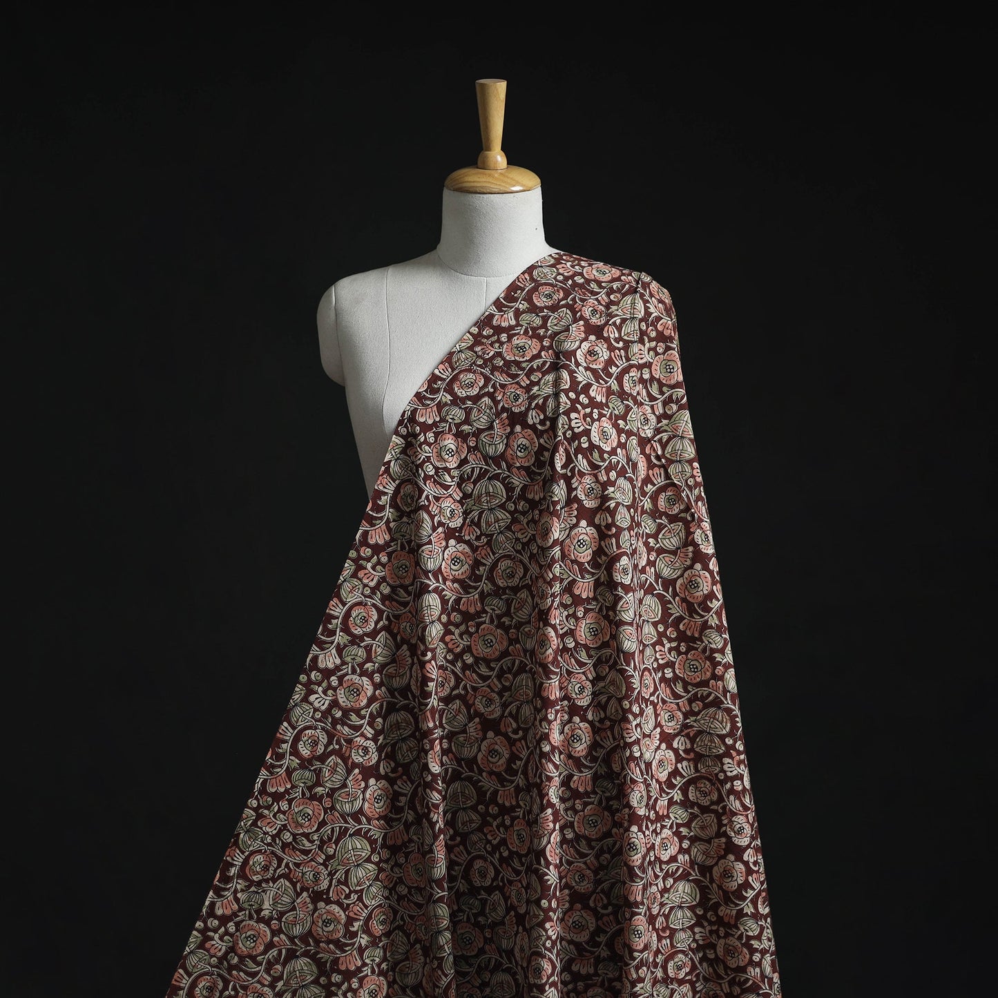Natural dyed hand block print cotton kalamkari fabric 16